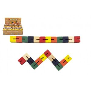 Teddies Színes fa kígyó puzzle 16 cm