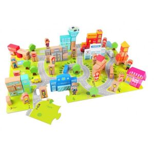 Teddies Fa építőkockák város 120 db