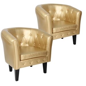 MIADOMODO Fotel készlet Chesterfield 58 x 71 x 70 cm arany