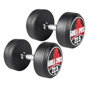 Gorilla Sports Egykezes súlyzó 2 x 22,5 kg  piros/fehér