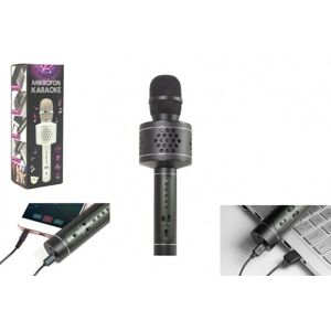 Fekete elemes mikrofon Karaoke Bluetooth USB kábellel