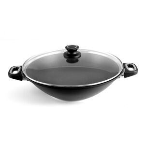 Wok Serpenyő  Lagoon fedővel fekete 36 cm