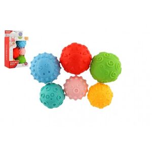 Gumi textúrájú golyós készlet 6 db 6-8 cm 6 hónapos kortól