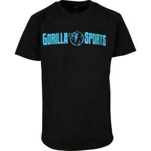 Gorilla Sports Sportpóló  fekete/neon türkiz M