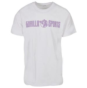 Gorilla Sports Sportpóló  fehér/lila 2 XL