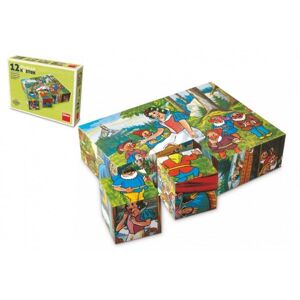 Kocka puzzle Hófehérke 12 db dobozban 16 x 12 x 4 cm