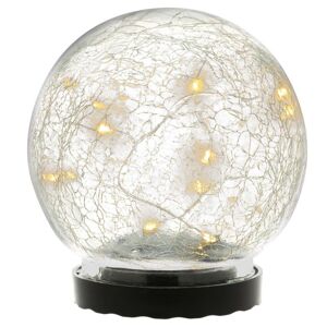 Nexos Napelemes lámpa üveggolyóval 10 LED-es meleg fehér