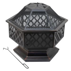 Cattara Tűzkosár HEXAGON fedővel  60,5 x 70 x 62,5 cm