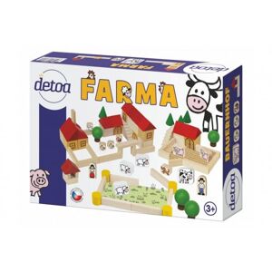 Fa építő játék farm100 db dobozban 30 x 20 x  6 cm