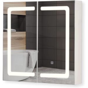 MIADOMODO Tükörszekrény LED világítással 65 x 65 cm