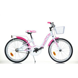 Gyerekbicikli Dino 20" HiTech acél fehér/rózsaszín