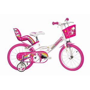 Gyerekbicikli Dino UNICORN 16 fehér/rózsaszín