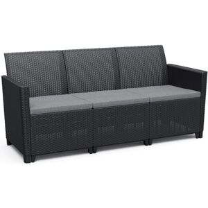 Allibert Kerti kanapé CLAIRE 3 SEATERS SOFA grafit