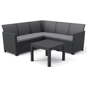 Allibert Kert kanapé CLAIRE 5 SEAT CORNER szett grafit