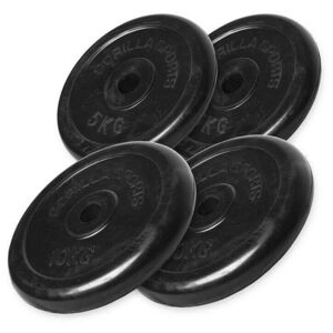 Gorilla Sports Súlytárcsa szett 30 kg 2 x 5 kg 2 x 10 kg