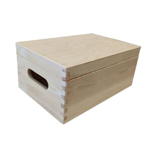 Fa tároló doboz fedéllel  30 x 20 x 13 cm
