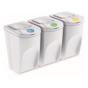 SORTIBOX Szemeteskuka Prosperplast, 3 x 35 L fehér