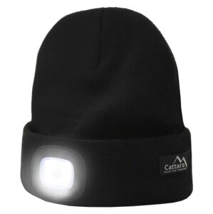 Cattara Kempingsapka LED zseblámpával USB töltéssel fekete