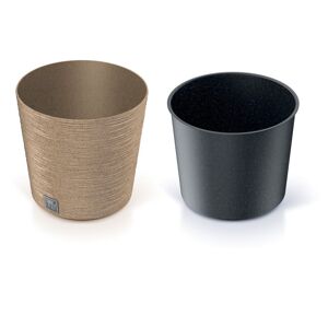 Műanyag  virágcserép LOW ECO WOOD 30 cm natúr