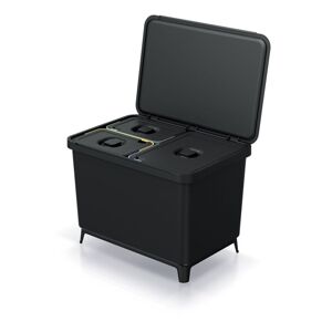 Műanyag Szemeteskuka SYSTEMA 1 x 23 l + 2 x10 L fekete