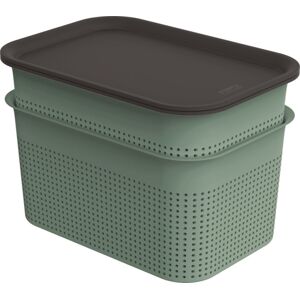 Fedeles tároló doboz szett BRISEN 2x 4,5L zöld/antracit