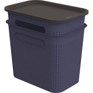 BRISEN Tároló doboz szett fedéllel 7 L 2 db kék