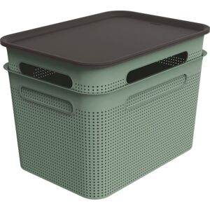 ROJAPLAST Doboz fedeles BRISEN 2 x 16 L zöld/antracit