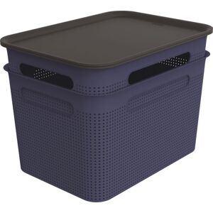 Doboz szett fedeles BRISEN2 x 16 L kék /antracit