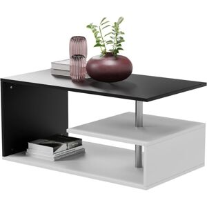 MIADOMODO Dohányzóasztal 90 x 50 x 41 cm fehér/sötétszürke