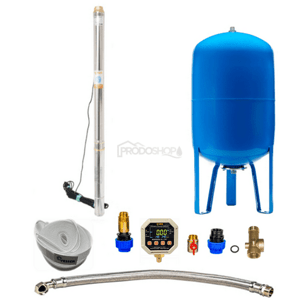 Házi vízmű búvárszivattyúval 2,5'' STM 31 / 80l - RTS digitális nyomáskapcsolóval