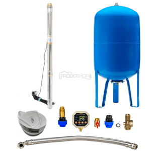 Házi vízmű búvárszivattyúval 2,5'' STM 31 / 100l - RTS digitális nyomáskapcsolóval