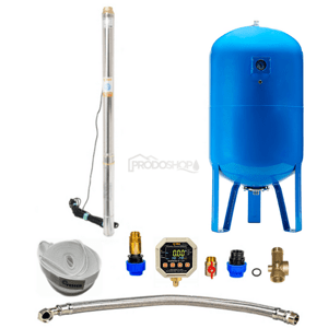 Házi vízmű búvárszivattyúval 2,5'' STM 31 / 100l - RTS digitális nyomáskapcsolóval