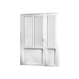 REHAU Smartline+ kétszárnyú mellékbejárati ajtók, balos - Ablakok-raktarrol.hu - 1480 x 2080.