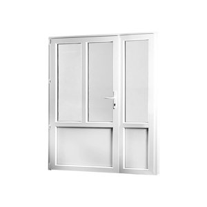 REHAU Smartline+ kétszárnyú mellékbejárati ajtók, balos - Ablakok-raktarrol.hu - 1580 x 2080.