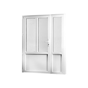 REHAU Smartline+ kétszárnyú mellékbejárati ajtók, balos - Ablakok-raktarrol.hu - 1380 x 2080.